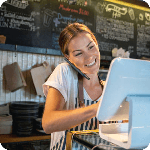 Woman using laptop